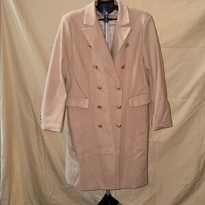 Elegant Blush Double-Breasted Trench Coat